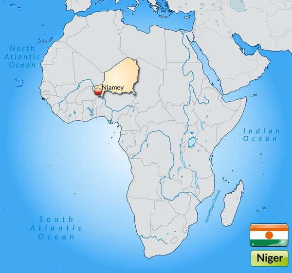 La mappa di Niger — Vettoriale Stock