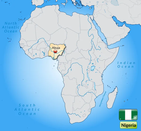 La mappa di Nigeria — Vettoriale Stock