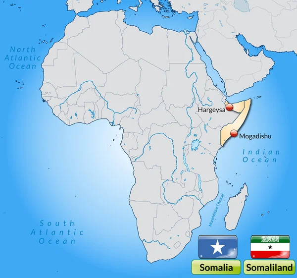 El mapa de Somalia — Archivo Imágenes Vectoriales
