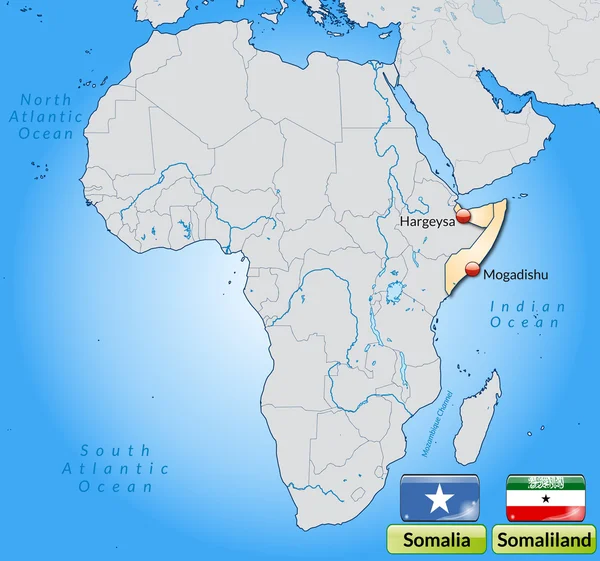 Karte von Somalien — Stockvektor