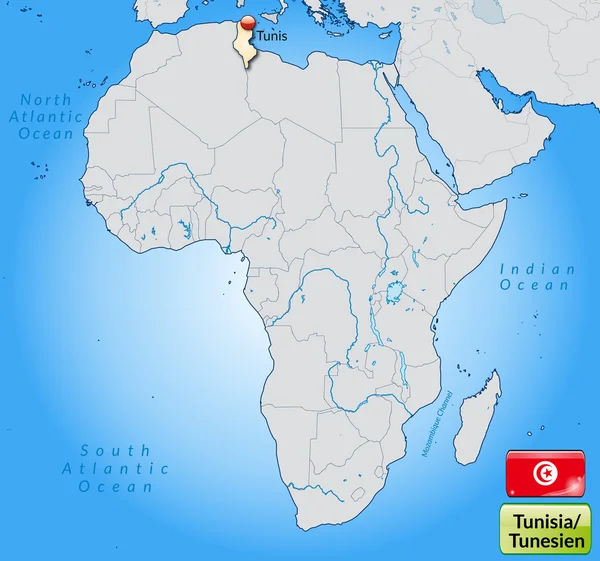 Mapa de tunisia — Archivo Imágenes Vectoriales