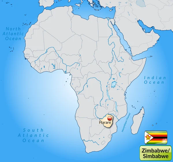 Карта Зимбабве — стоковый вектор
