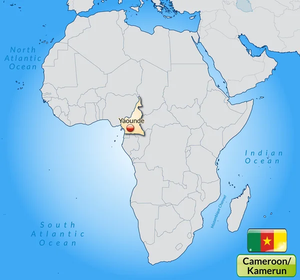 Mapa online de Camerún — Vector de stock