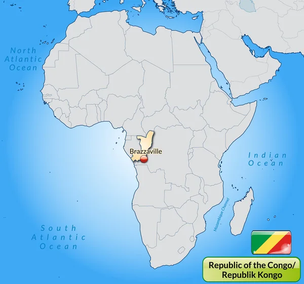 कांगो गणराज्य का नक्शा — स्टॉक वेक्टर