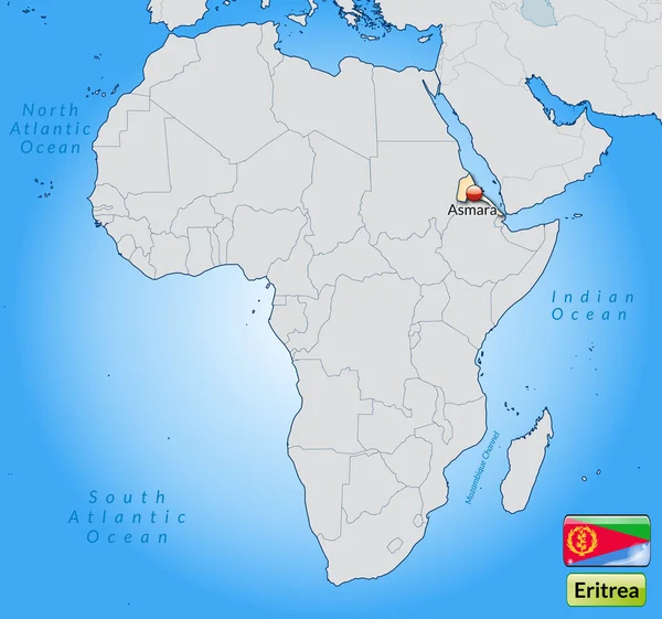 El mapa de Eritrea — Vector de stock