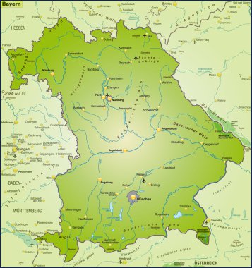Map of Bavaria clipart