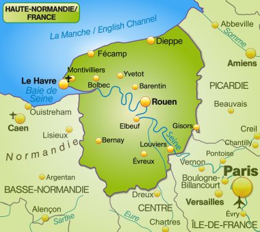 Map of Upper Normandy clipart