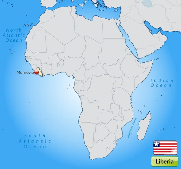 El mapa de Liberia — Archivo Imágenes Vectoriales