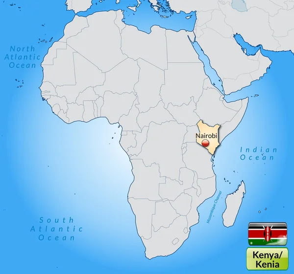 Mapa online de Kenia — Archivo Imágenes Vectoriales