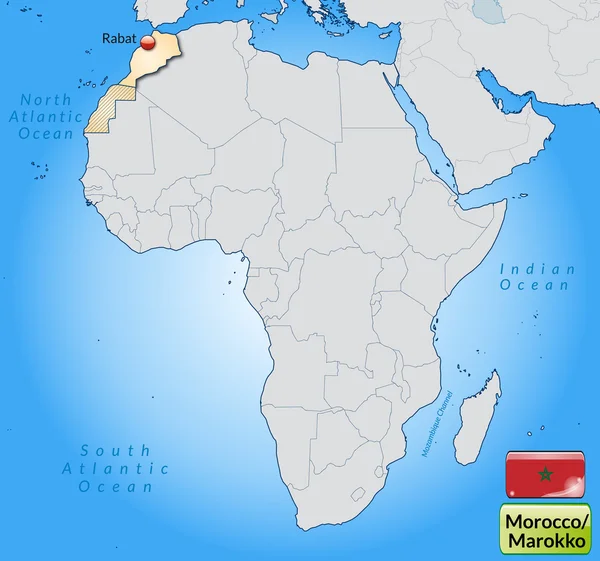 Карта Марокко — стоковый вектор