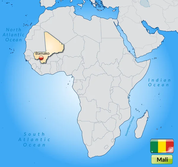 O mapa de mali — Vetor de Stock