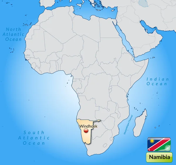 La carte de Namibie — Image vectorielle