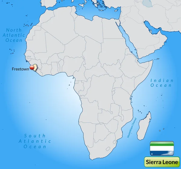 El mapa de Sierra Leona — Vector de stock