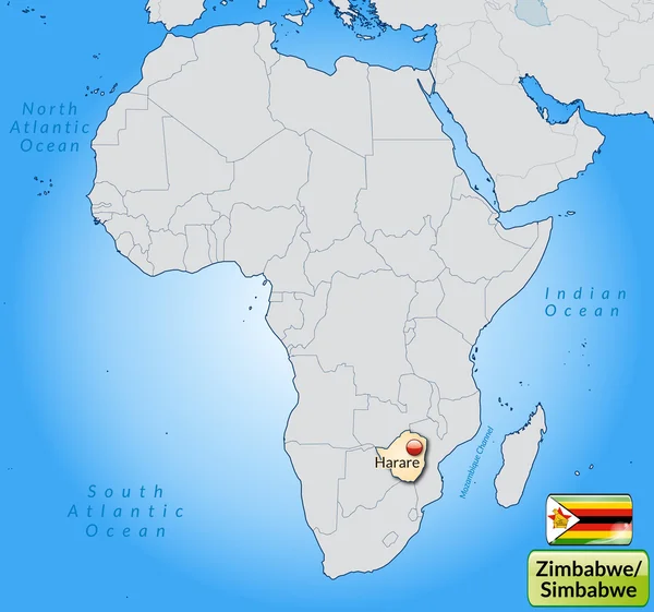 Mapa online de Zimbabue — Archivo Imágenes Vectoriales