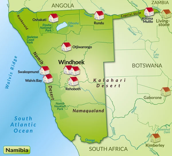 Namibya Haritası — Stok Vektör