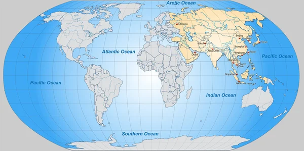 Carte de l'Asie — Image vectorielle