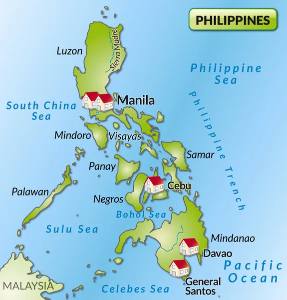 Mapa de philippines — Archivo Imágenes Vectoriales