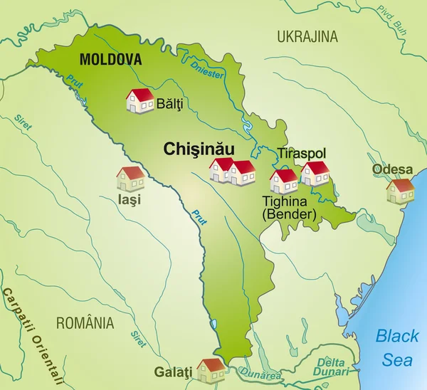 モルドバの地図 — ストックベクタ
