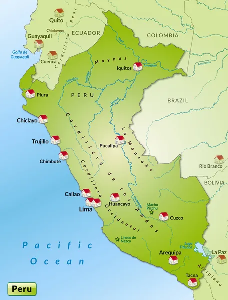 El mapa de Perú — Archivo Imágenes Vectoriales