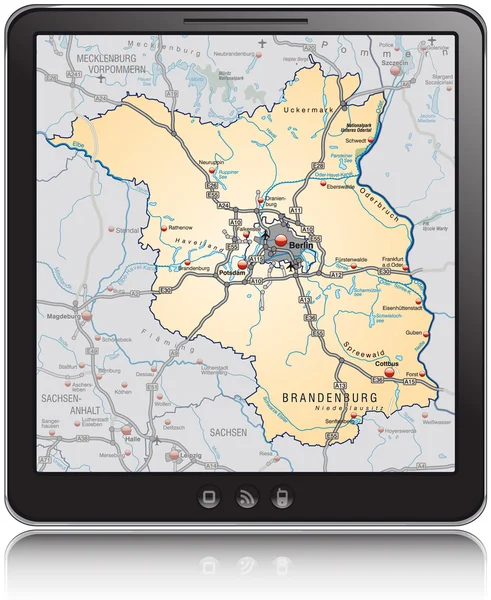 Map of Brandenburg — Stock Vector