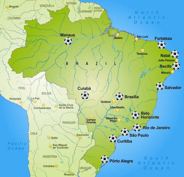 Mapa online de Brasil — Archivo Imágenes Vectoriales