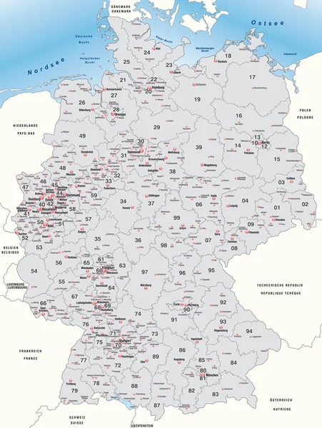 Mapa online de Alemania — Vector de stock