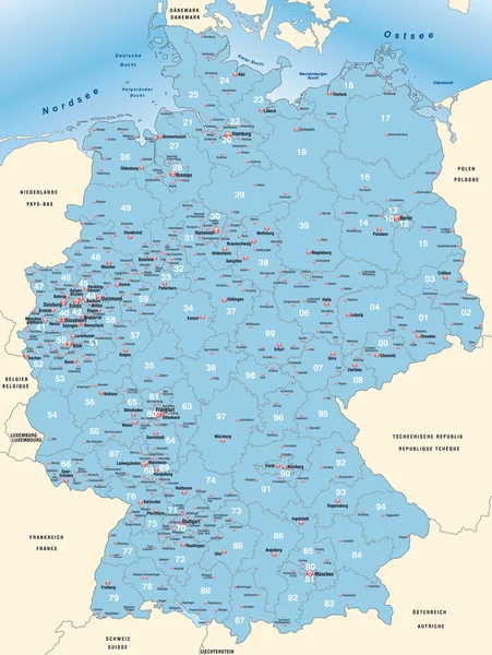 Mapa Niemiec — Wektor stockowy