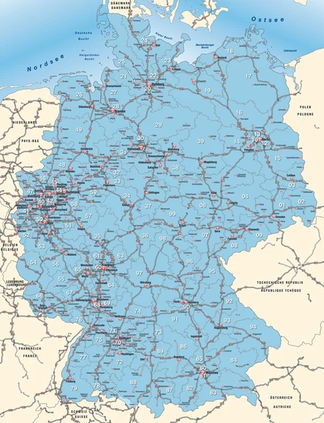 Mapa da Alemanha —  Vetores de Stock