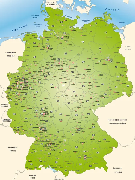 Mapa da Alemanha — Vetor de Stock