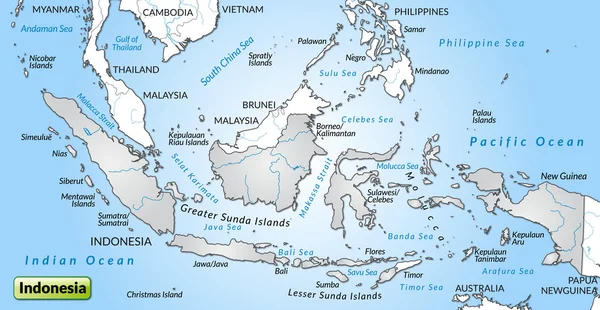 Karte von Indonesien — Stockvektor