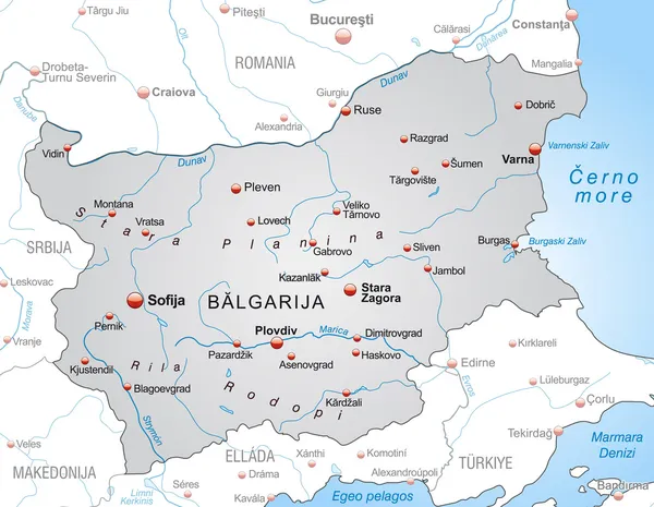 Kaart van Bulgarije — Stockvector