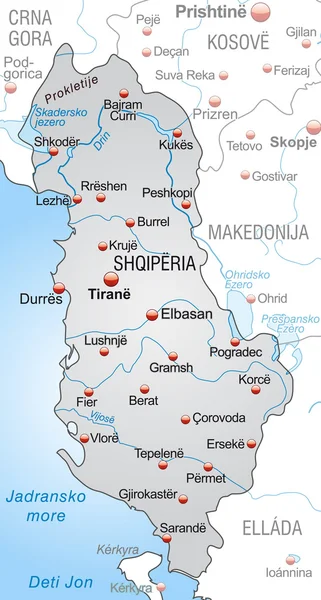 Mapa Albánie — Stockový vektor