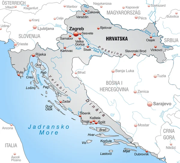 Χάρτης της Κροατίας — Διανυσματικό Αρχείο