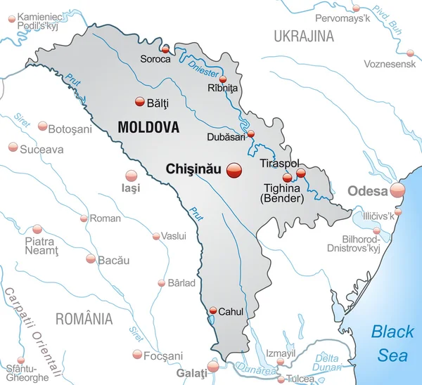 Mapa Moldávie — Stockový vektor