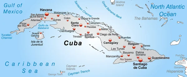 La carte de Cuba — Image vectorielle