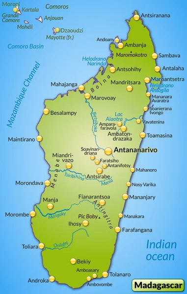 Mapa Madagaskar — Wektor stockowy