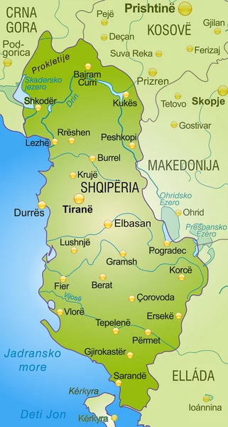 Arnavutluk Haritası — Stok Vektör
