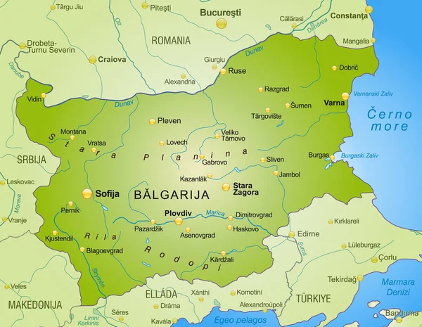 El mapa de Bulgaria — Vector de stock