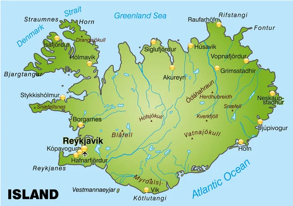 El mapa de Islandia — Archivo Imágenes Vectoriales