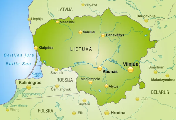 Mapa online de Lituania — Archivo Imágenes Vectoriales