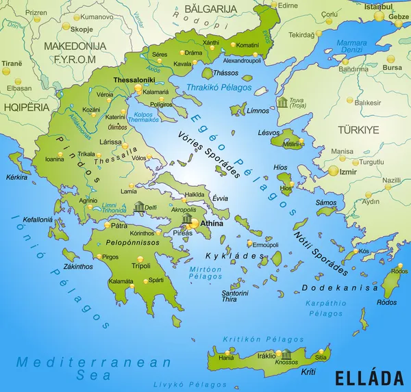 Карта Греции — стоковый вектор