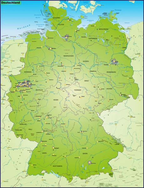 Mapa online de Alemania — Archivo Imágenes Vectoriales