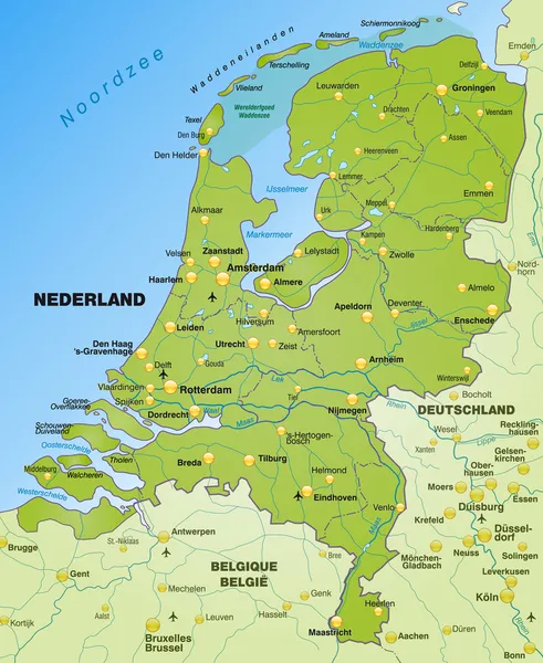 Kart over Nederland – stockvektor