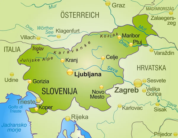Mapa online de Eslovenia — Archivo Imágenes Vectoriales