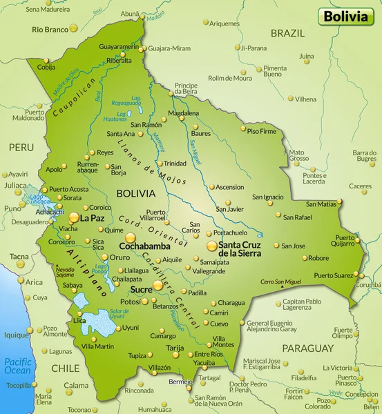 Bolivya Haritası — Stok Vektör