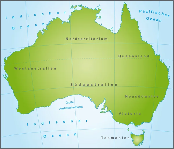 Mapa Australii — Wektor stockowy