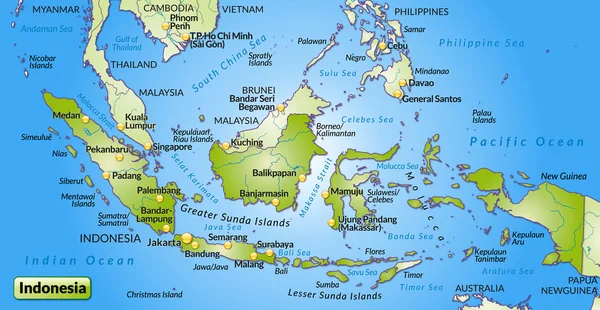 Peta dari indonesia - Stok Vektor