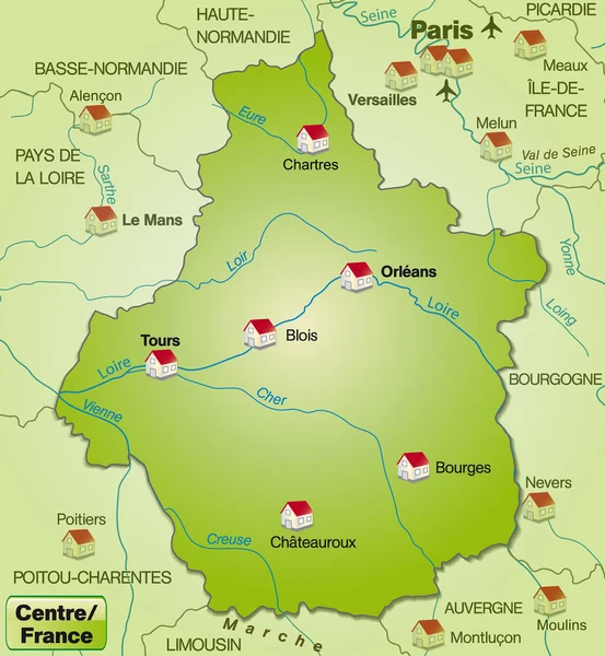 Carte du centre — Image vectorielle