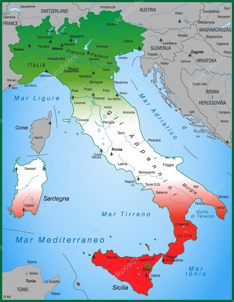 térkép olaszország Olaszország Térkép — Stock Vektor © artalis #40914105 térkép olaszország