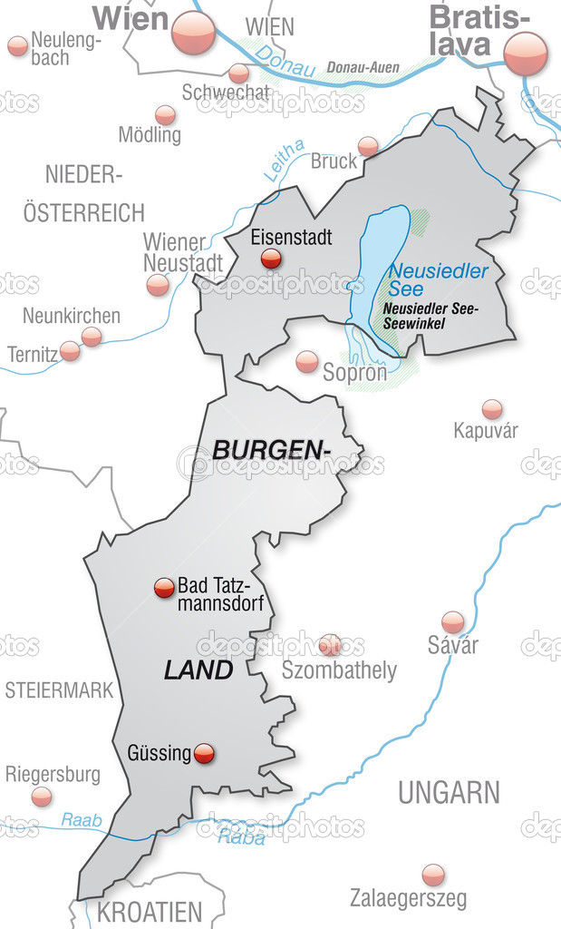 Map of Burgenland — Stock Vector © artalis #40914677